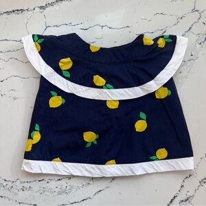 Janie and Jack Navy Top with Yellow Lemon Accents